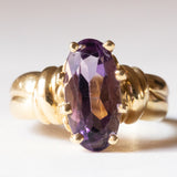 Anello vintage in oro 18K con ametista, anni ‘60