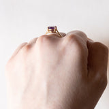 Anello vintage in oro 18K con ametista, anni ‘50/‘60