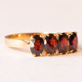 Anello vintage in oro giallo 18K con granati (2ctw ca.), anni ‘50/‘60