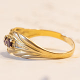 Anello vintage in oro 18K con rubini, anni ‘60/‘70