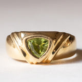 Anello vintage in oro 18K con peridoto verde, anni ‘70