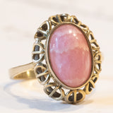 Anello vintage in oro 8K con rodocrosite, anni ‘60