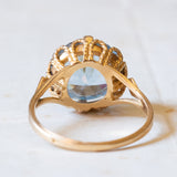 Vintage cocktail ring in 18K gold with blue spinel, 60s / 70s