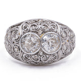 Bague Art Déco en or 18K avec diamants (le central 1ctw env.), années 1920