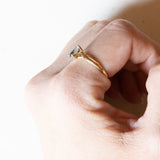 Anello vintage in oro 18K con acquamarina, anni ‘50/‘60