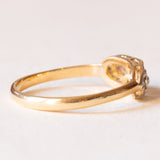 Anello antico in oro giallo 18K e argento con diamanti di taglio rosetta, anni ‘20/‘30