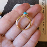 Vintage 9K gold ring with turquoise paste, 60s / 70s