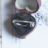 Solitario in oro bianco 18K con diamante di taglio vecchio di 0.55ct ca.