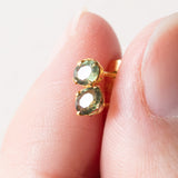 Orecchini vintage in oro 18K con zaffiri verdi, anni ‘70