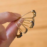 Anello harem vintage in oro 14K con zaffiri (1.20ctw ca.) e pietre bianche, anni ‘50