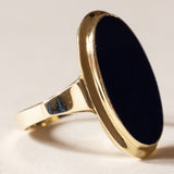 Anello vintage da sigillo in oro 14K con lapislazzuli, anni ‘50/‘60