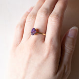 Anello vintage in oro 18K con ametista, anni ‘50/‘60