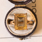 Anello vintage da cocktail in oro 18K con quarzo citrino, anni ‘50/‘60