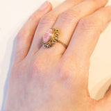 Anello vintage in oro 8K con rodocrosite, anni ‘60