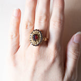 Anello vintage in oro 18K con granati, anni ‘60