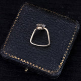 Anello vintage in oro 14K con topazio giallo (1.20ct ca.) e diamanti (0.24ctw ca.), anni ‘70/‘80