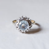 Anello vintage in oro 14K con acquamarina, anni ‘50/‘60