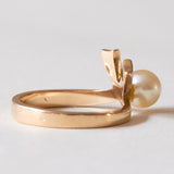 Anello vintage in oro 18K con perla, anni ‘50
