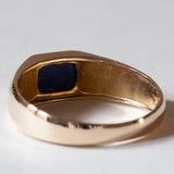 Anello da sigillo vintage in oro 14K con lapislazzuli, anni ‘50/‘60