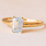 Anello vintage in oro giallo 18K con topazio azzurro (0.80ct ca.), anni ‘60