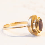 Anello vintage in oro 18K con pasta di vetro viola, anni ‘50