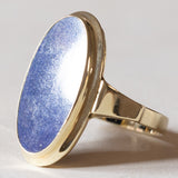 Anello vintage da sigillo in oro 14K con lapislazzuli, anni ‘50/‘60
