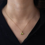 Ciondolo vintage in oro 9K con peridoto verde, anni ‘70/‘80