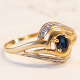Anello vintage in oro 18K con zaffiro, anni ‘60