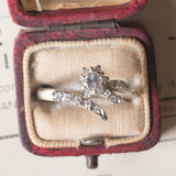Anello vintage in oro bianco 18K con diamanti (0.29ctw ca.), anni ‘70