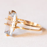 Anello vintage in oro giallo 18K con acquamarina (0.65ct ca.), anni ‘70/‘80