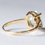 Anello vintage da cocktail in oro 18K con acquamarina, anni ‘50