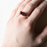 Anello vintage in oro 9K con tormaline viola, anni ‘70/‘80