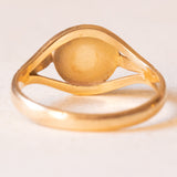 Anello retró in oro giallo 18K con pasta di vetro verde, anni ‘40