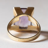 Anello vintage da cocktail in oro 14K con ametista (7ct ca.), anni ‘60/‘70
