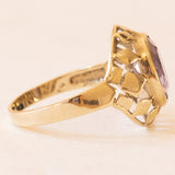 Anello vintage in oro giallo 8K con ametista (2.50ct ca.), anni ‘60/‘70