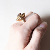 Anello vintage in oro 18K con granati, anni ‘60