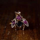 Anello in oro 18K con rubini e zaffiro - Antichità Galliera