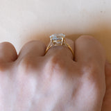 Anello vintage in oro 18K con acquamarina, anni ‘50/‘60