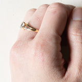 Anello vintage in oro 18K con topazio azzurro, anni '50/'60