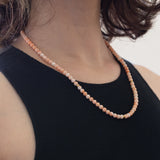Collana vintage in oro 9K con corallo rosa, anni ‘50/‘60