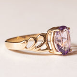 Anello vintage in oro 9K con ametista (2.20ct ca.), anni ‘70/‘80