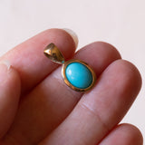 Vintage 9K gold pendant with turquoise paste, 60s / 70s