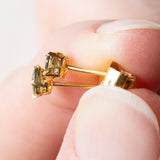 Orecchini vintage in oro 18K con zaffiri verdi, anni ‘70