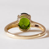 Anello solitario vintage in oro 14K con tsavorite verde, anni ‘70