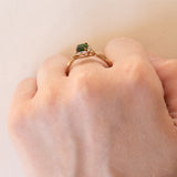 Anello vintage in oro 8K e cromodiopside, anni ‘80