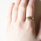 Anello vintage in oro giallo 18K con topazi, anni ‘60