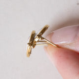 Orecchini vintage in oro giallo 18K con ceramica e smalti, anni ‘80