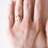 Anello vintage in oro 18K con perla, anni ‘50
