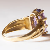 Anello vintage in oro 18K con ametista, anni ‘60