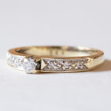 Anello vintage in oro 14K con diamanti (0.14ct ca.), anni ‘60/‘70